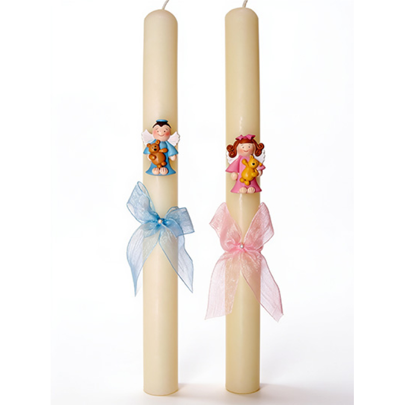 CIRIO DECORADO FIGURA ANGEL (3,5x40cm)