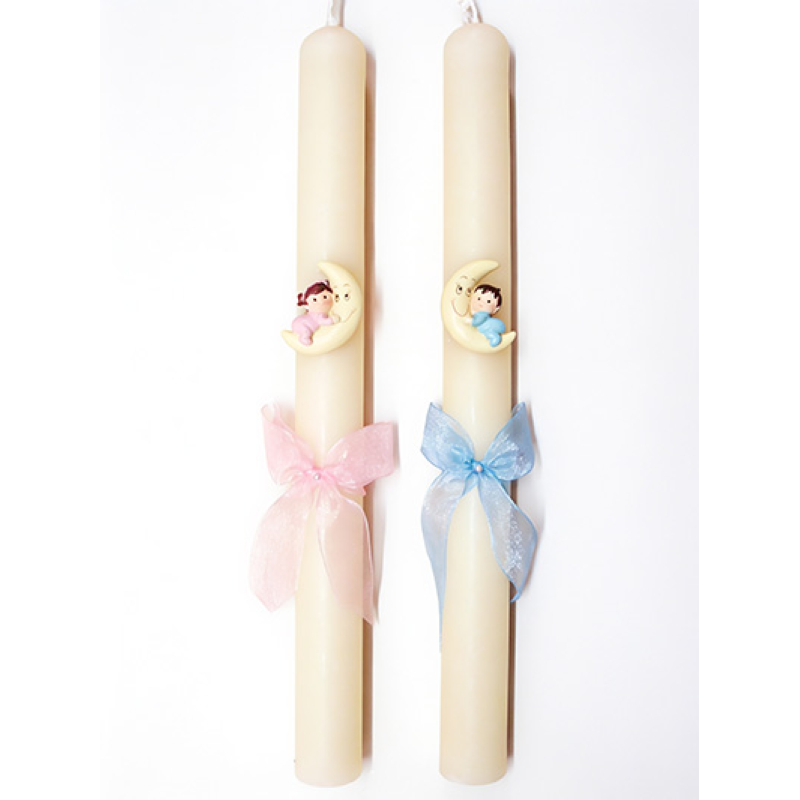 CIRIO DECORADO FIGURA BEBE LUNA (3,5x40cm)